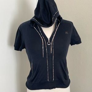 SOLD Authentic Burberry short-sleeves hoodie/shirt- navy blue size 38